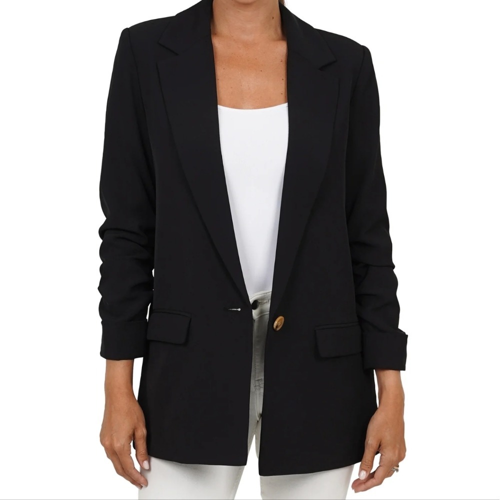 Love Token Sabrina Boyfriend Black Blazer Women's Small S Fully Lined Classic